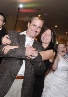 Laughing guests on the dance floor